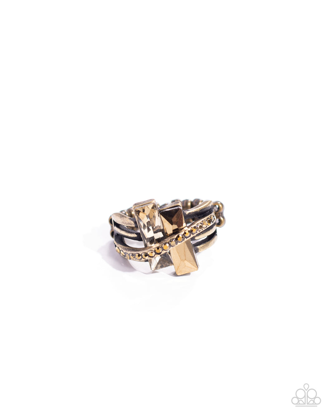 Dueling Difference Brass Skinny Band Ring