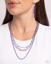 Load image into Gallery viewer, Mardi Gras Mayhem Purple Necklace
