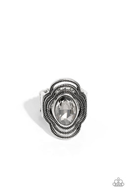 Entrancing Edge Silver Ring