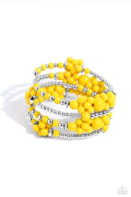 Compelling Clouds Yellow Bracelet