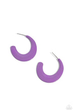 Load image into Gallery viewer, Fun-Loving Feature Purple Hoop Earrings