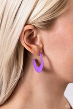 Load image into Gallery viewer, Fun-Loving Feature Purple Hoop Earrings