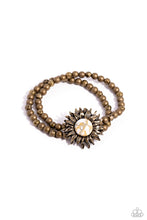 Load image into Gallery viewer, Sunflower Serenity Brass Bracelet