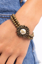 Load image into Gallery viewer, Sunflower Serenity Brass Bracelet