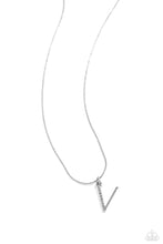 Load image into Gallery viewer, Letter of the Law White Necklace - V