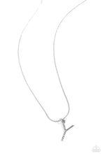 Load image into Gallery viewer, Letter of the Law White Necklace - Y