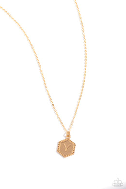 Emblematic Elegance Gold Necklace - Y