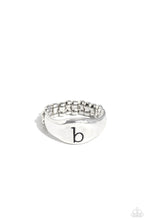 Load image into Gallery viewer, Monogram Memento Silver Skinny Band Ring - B