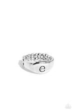 Load image into Gallery viewer, Monogram Memento Silver Skinny Band Ring - E