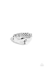 Load image into Gallery viewer, Monogram Memento Silver Skinny Band Ring - F
