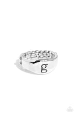 Load image into Gallery viewer, Monogram Memento Silver Skinny Band Ring - G