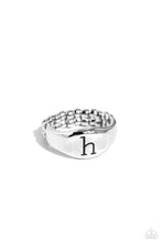 Load image into Gallery viewer, Monogram Memento Silver Skinny Band Ring - H