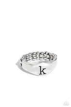 Load image into Gallery viewer, Monogram Memento Silver Skinny Band Ring - K