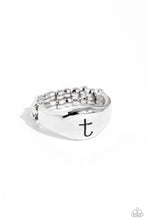 Load image into Gallery viewer, Monogram Memento Silver Skinny Band Ring - T