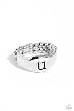 Load image into Gallery viewer, Monogram Memento Silver Skinny Band Ring - U