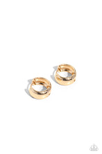 Load image into Gallery viewer, Hinged Halftime Gold Hinged Hoop Earrings