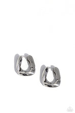 Load image into Gallery viewer, Asymmetric Advocate Silver Hinged Hoop Earrings