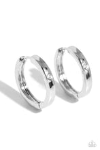 Load image into Gallery viewer, A-Lister Attention White Hinged Hoop Earrings