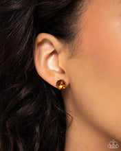 Load image into Gallery viewer, Breathtaking Birthstone Orange Post Earrings - November