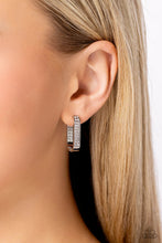 Load image into Gallery viewer, Sinuous Silhouettes White Hinged Hoop Earrings
