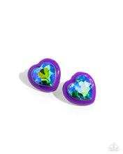 Load image into Gallery viewer, Heartfelt Haute Purple Post Earrings