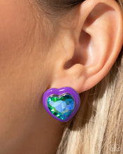 Load image into Gallery viewer, Heartfelt Haute Purple Post Earrings