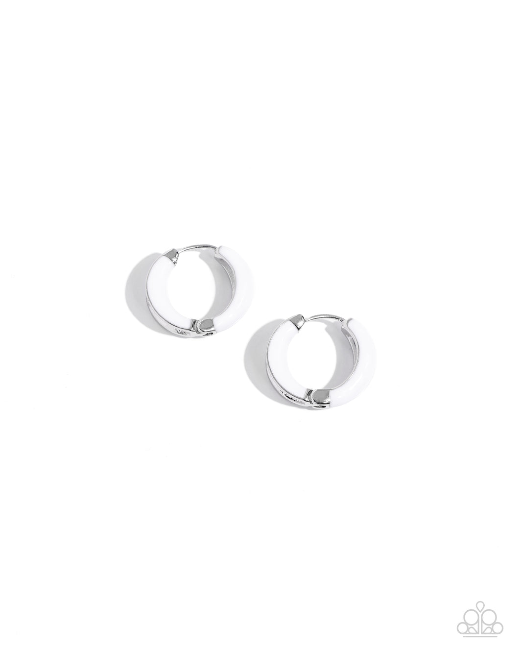 Pivoting Paint White Earrings