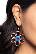 Load image into Gallery viewer, FLOWER Forward Red Seed Bead Earrings