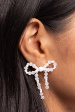 Load image into Gallery viewer, The BOW Must Go On White Post Earrings