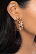 Load image into Gallery viewer, Floral Flamenco Gold Hoop Earrings