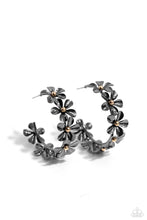 Load image into Gallery viewer, Floral Flamenco Black Hoop Earrings