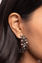 Load image into Gallery viewer, Floral Flamenco Black Hoop Earrings