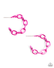 Load image into Gallery viewer, Colorful Cameo Pink Hoop Earrings