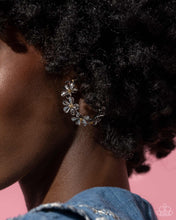 Load image into Gallery viewer, Floral Flamenco Silver Hoop Earrings