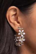 Load image into Gallery viewer, Floral Flamenco Silver Hoop Earrings