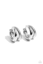 Load image into Gallery viewer, Textured Tremolo Silver Hinged Earrings