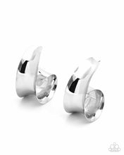 Load image into Gallery viewer, Curly Cadence Silver Hoop Earrings