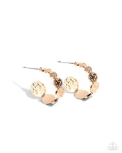 Load image into Gallery viewer, Textured Tease Gold Hoop Earrings
