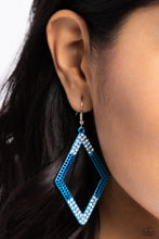 Load image into Gallery viewer, Eloquently Edgy Blue Earrings