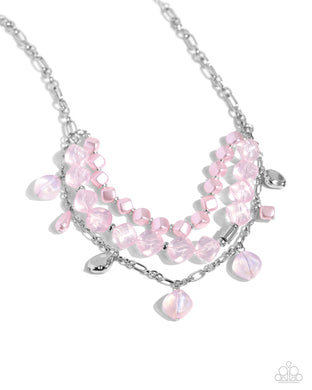 Cubed Cameo Pink Necklace