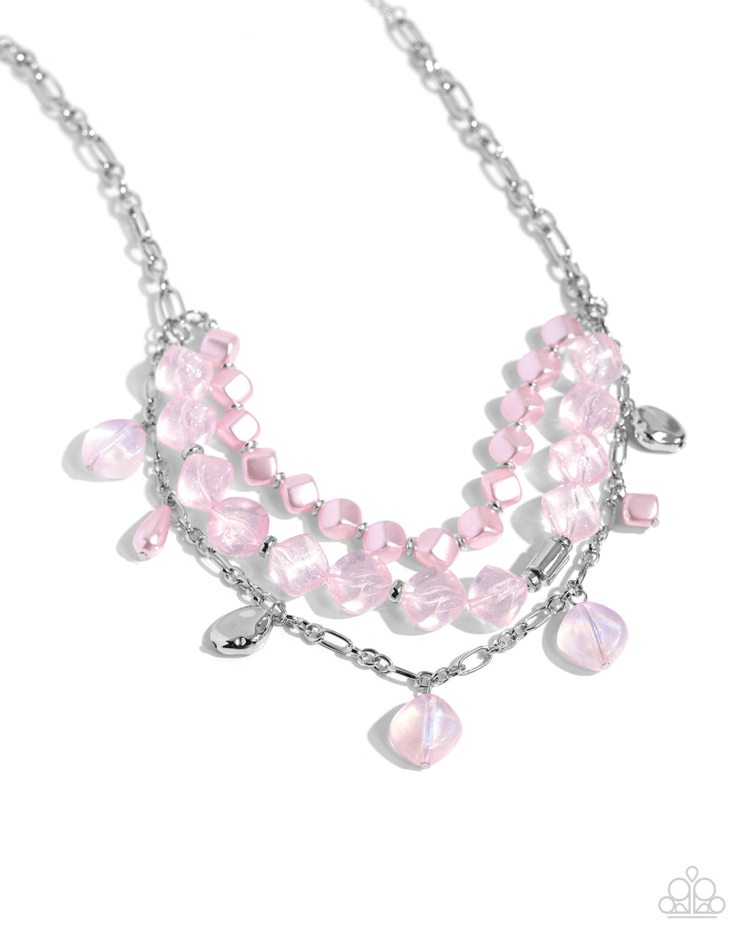 Cubed Cameo Pink Necklace