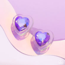 Load image into Gallery viewer, Heart-Pounding Haute Purple Post Earring