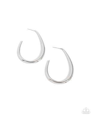 Exclusive Element Silver Hoop Earrings