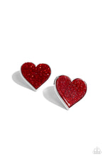 Load image into Gallery viewer, Glitter Gamble Red Post Earrings