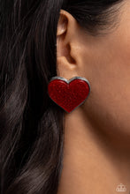 Load image into Gallery viewer, Glitter Gamble Red Post Earrings