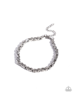 Interlocked Industry Silver Men’s Bracelet