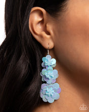 Load image into Gallery viewer, Beaded Bouquet Blue Sequin Earrings