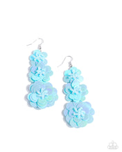 Load image into Gallery viewer, Beaded Bouquet Blue Sequin Earrings