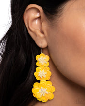 Load image into Gallery viewer, Beaded Bouquet Yellow Sequin Earrings