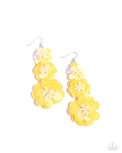 Load image into Gallery viewer, Beaded Bouquet Yellow Sequin Earrings